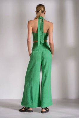 Elan Smocked Halter Wide Leg Jumpsuit - Fleur - De - Lis Boutique