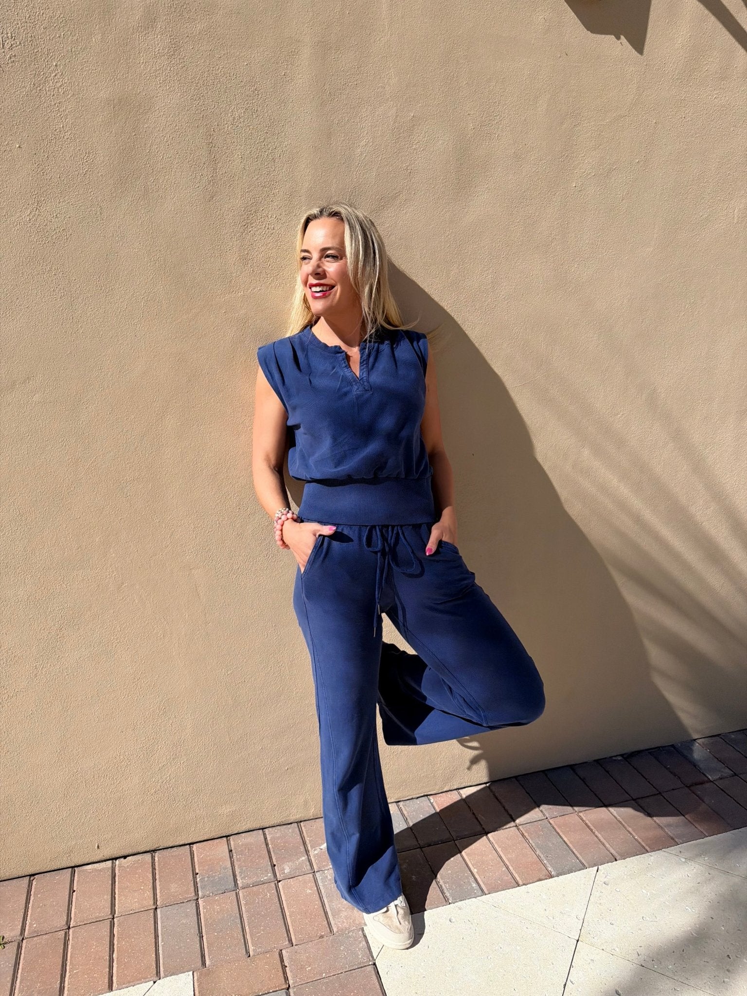 Bobi Los Angeles Wide Leg Pant Indigo - Fleur - De - Lis Boutique