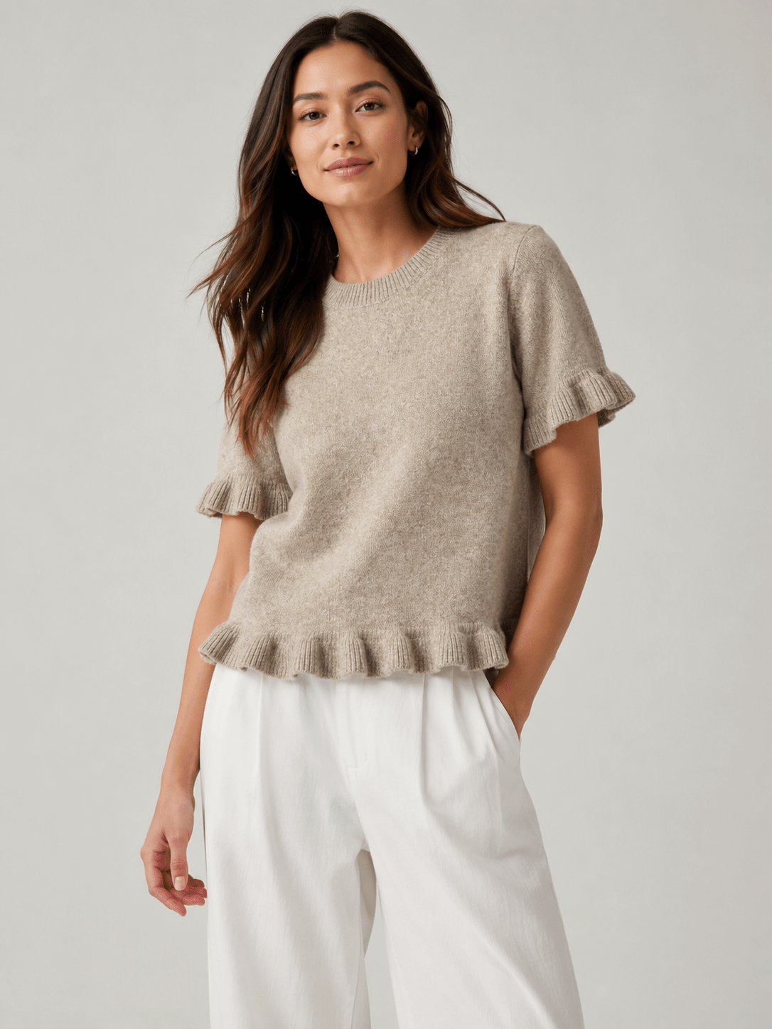 The Montclair Ruffle Sweater - Fleur-De-Lis Boutique