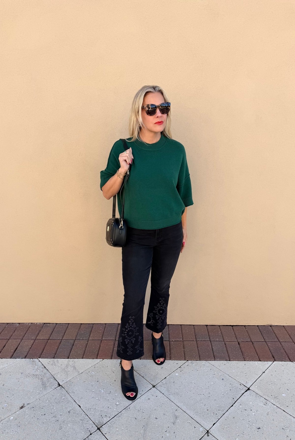 Pinch Soft Short Sleeve Sweater Deep Green - Fleur-De-Lis Boutique