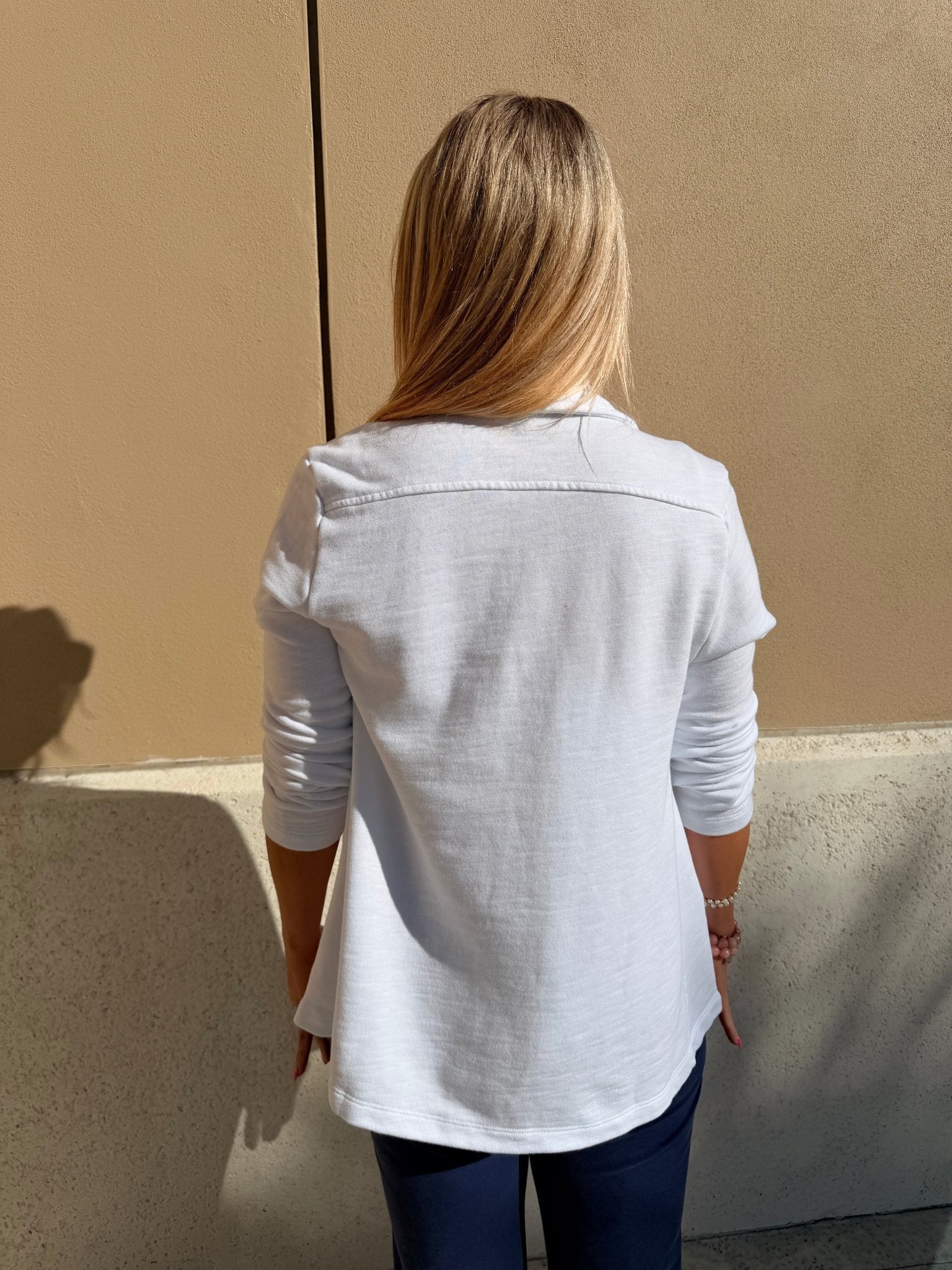 Bobi Los Angeles Studded Cardigan White - Fleur - De - Lis Boutique