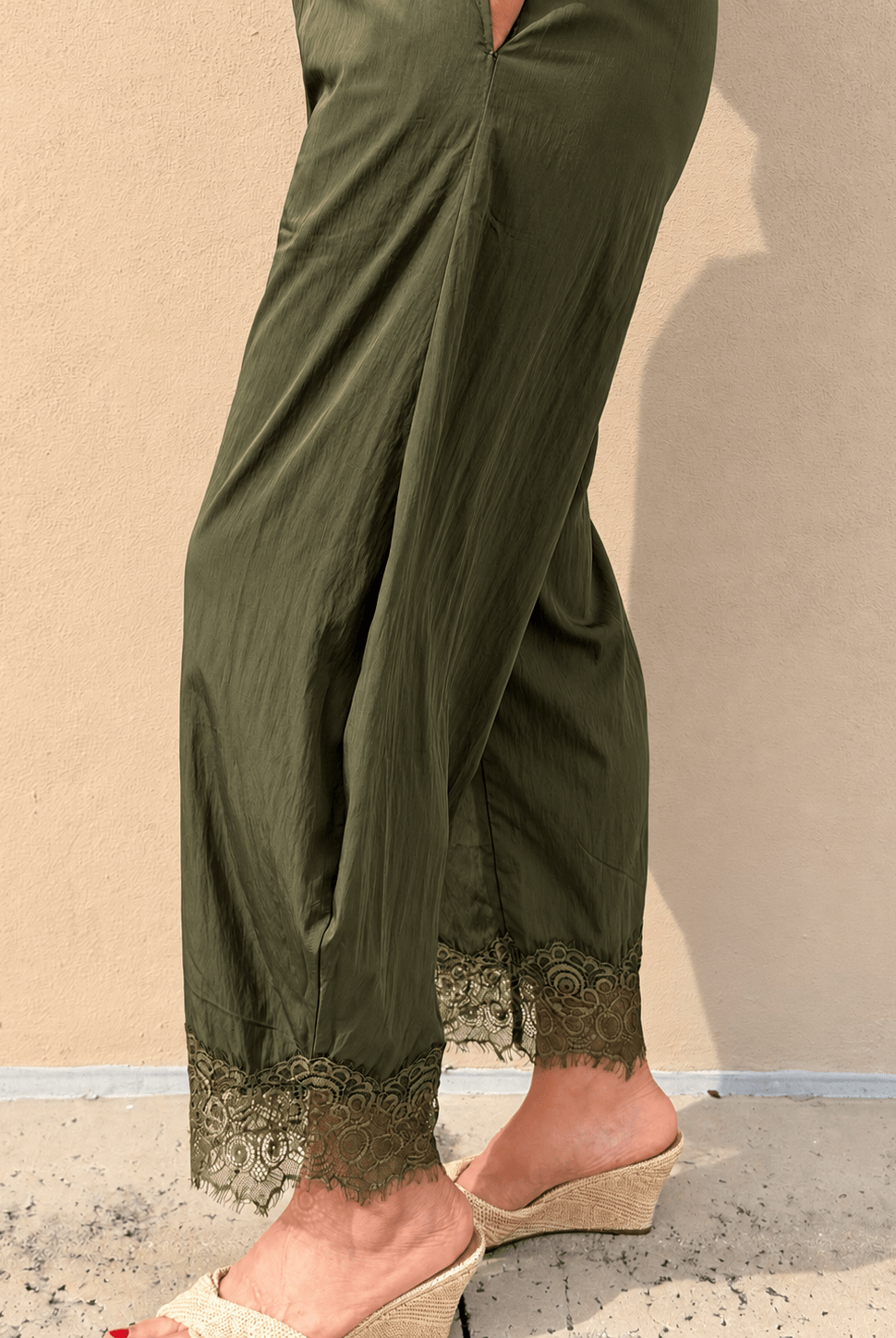 Boho Lace Trim Pants - Fleur-De-Lis Boutique