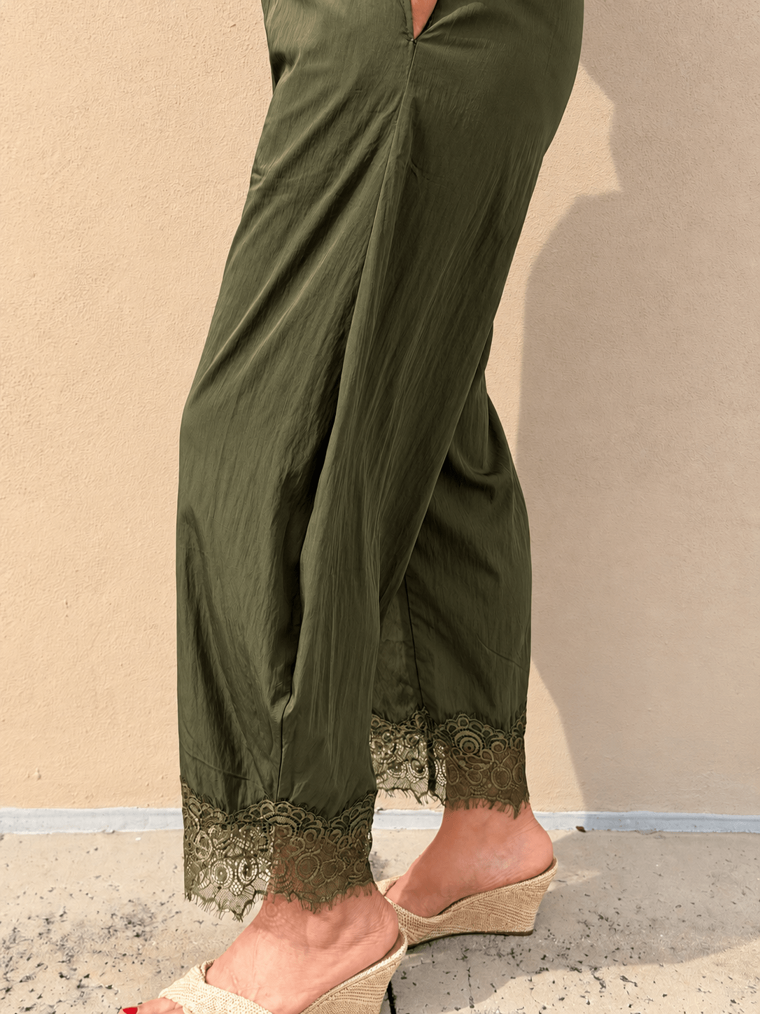 Boho Lace Trim Pants - Fleur-De-Lis Boutique