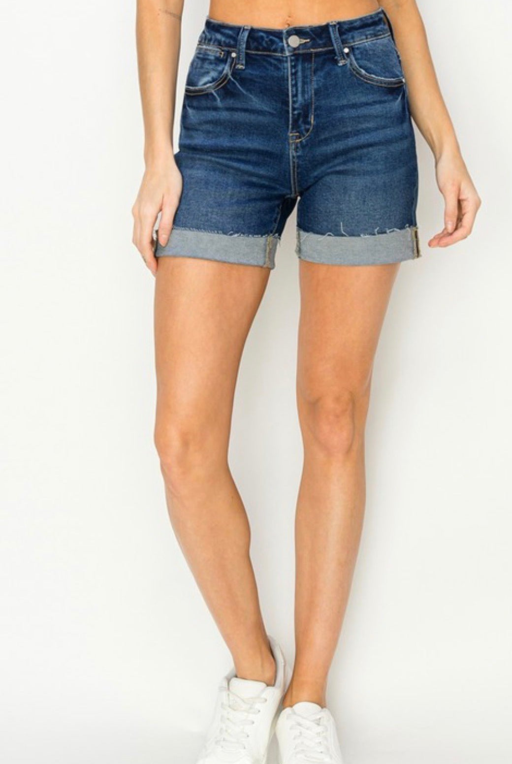 Risen High Rise Cuffed Shorts - Fleur - De - Lis Boutique
