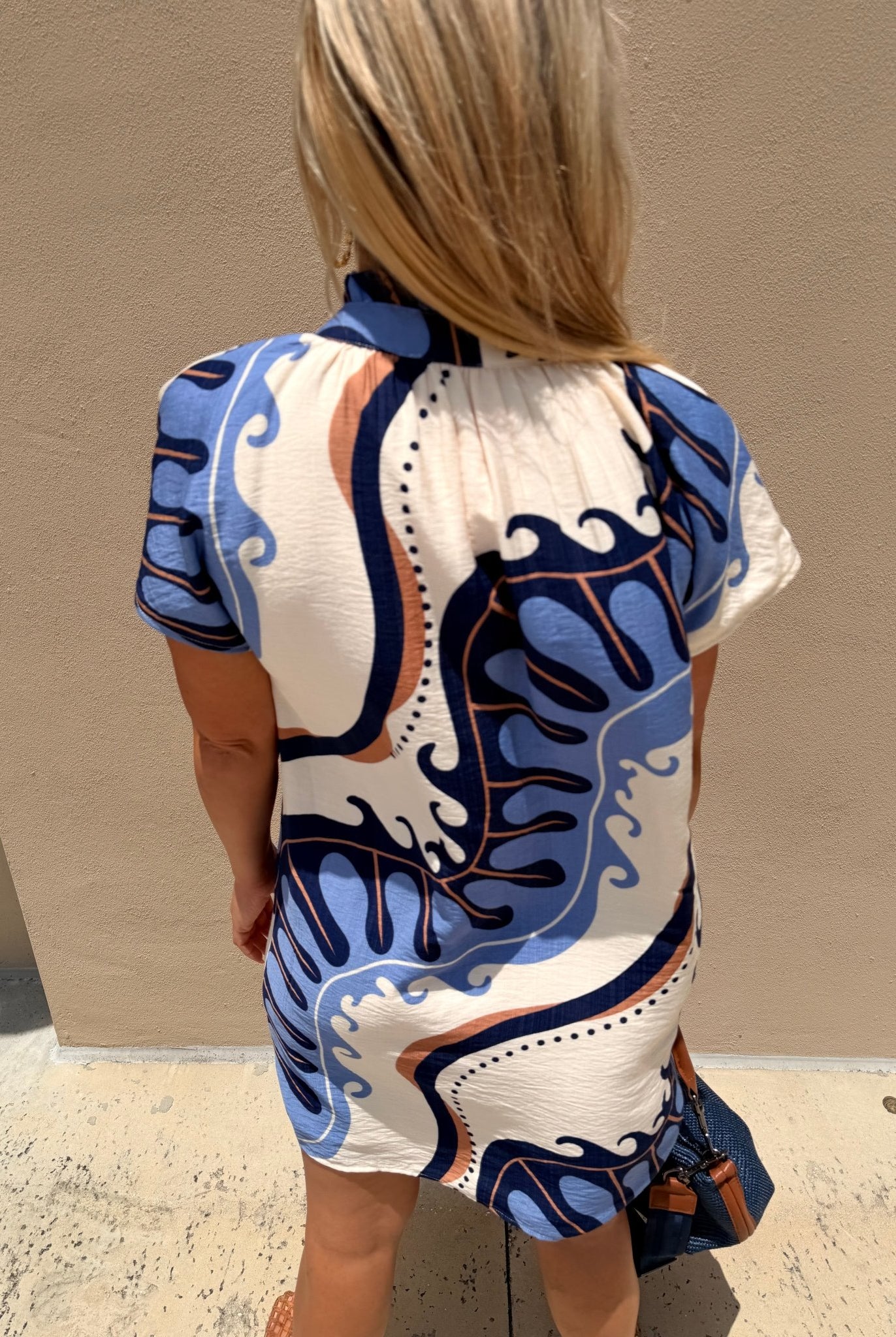 THML Shirt Dress Abstract Pattern - Fleur-De-Lis Boutique