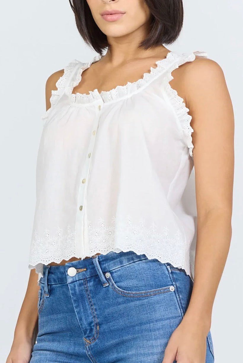 Dear John Ada Top White - Fleur - De - Lis Boutique