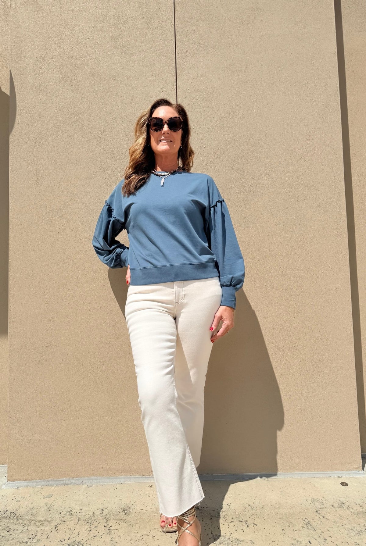 Another Love Jasmira Top Foggy Waters - Fleur-De-Lis Boutique
