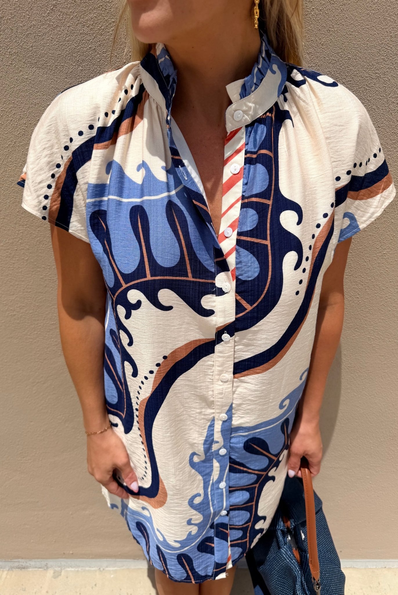 THML Shirt Dress Abstract Pattern - Fleur-De-Lis Boutique