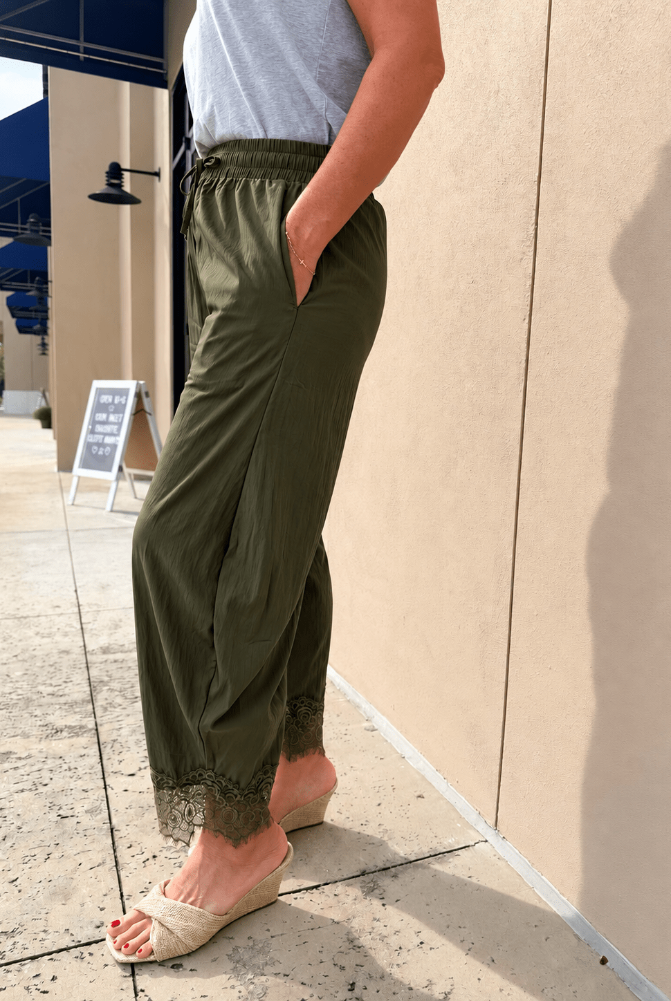 Boho Lace Trim Pants - Fleur-De-Lis Boutique