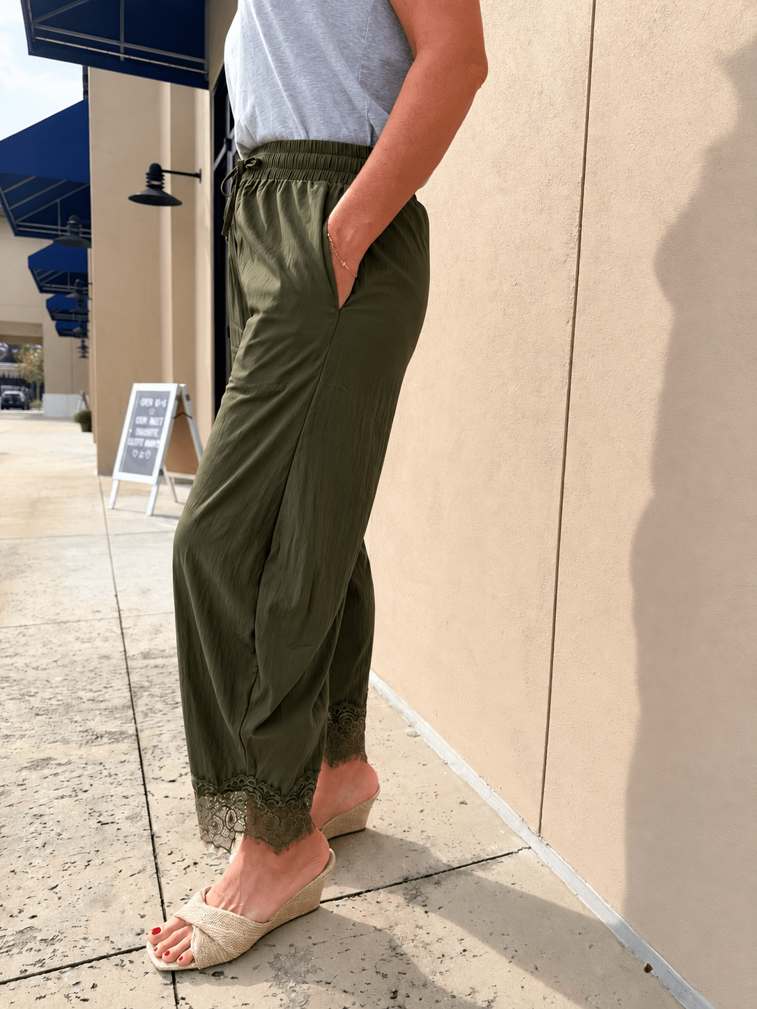 Boho Lace Trim Pants - Fleur-De-Lis Boutique