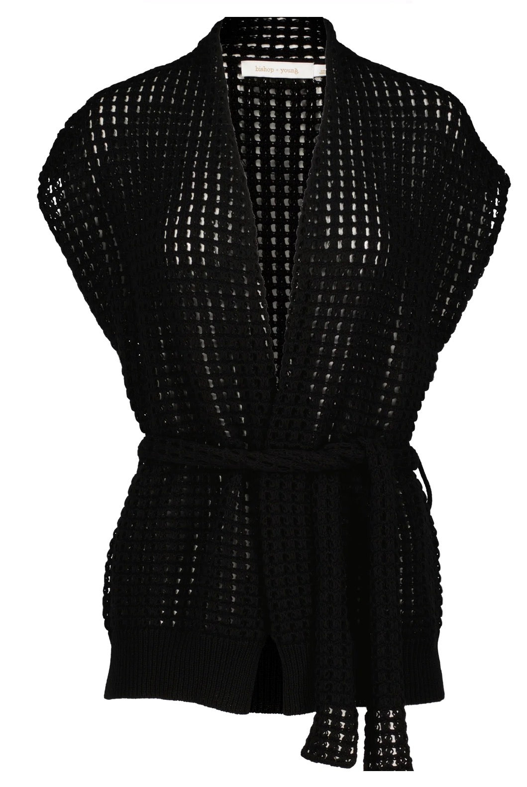 Bishop & Young Coastal Belted Cardigan Black - Fleur-De-Lis Boutique