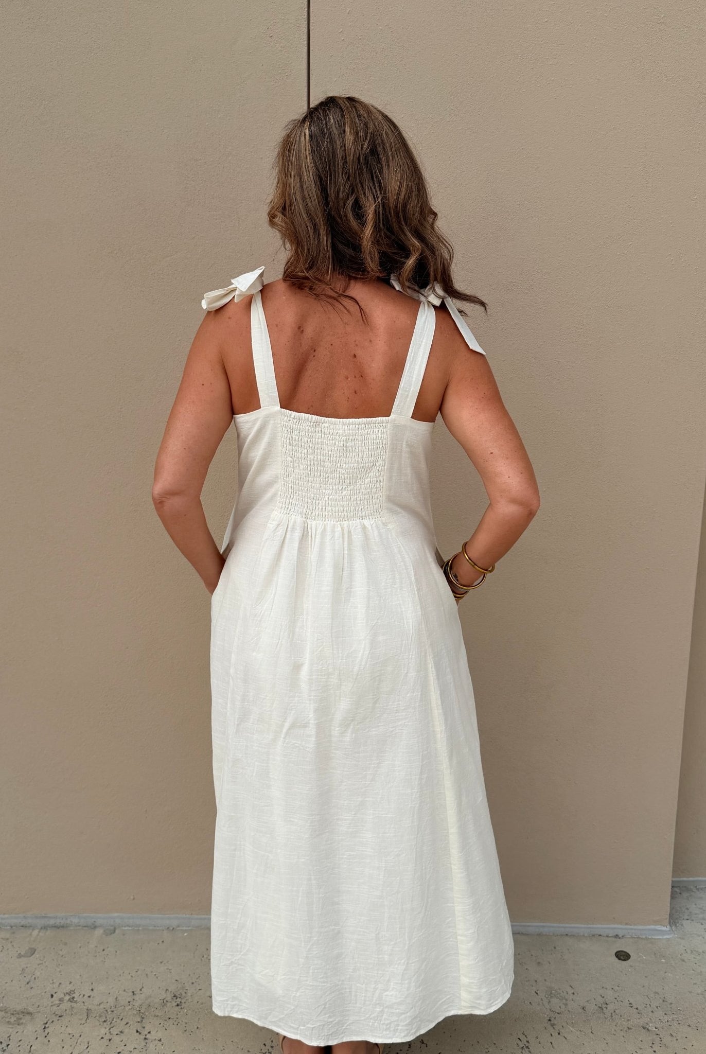 THML Ivory Tie Dress - Fleur-De-Lis Boutique