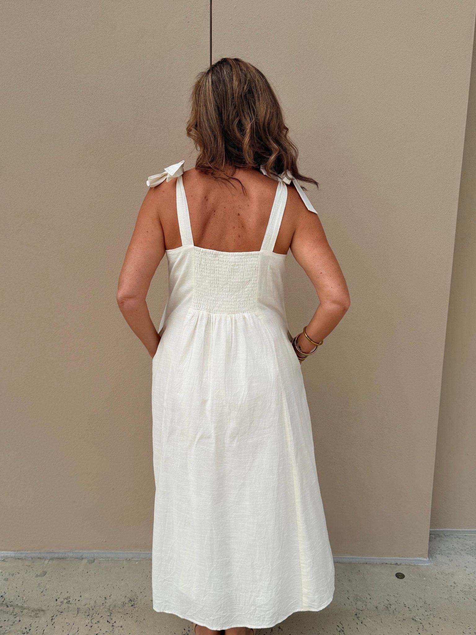 THML Ivory Tie Dress - Fleur-De-Lis Boutique