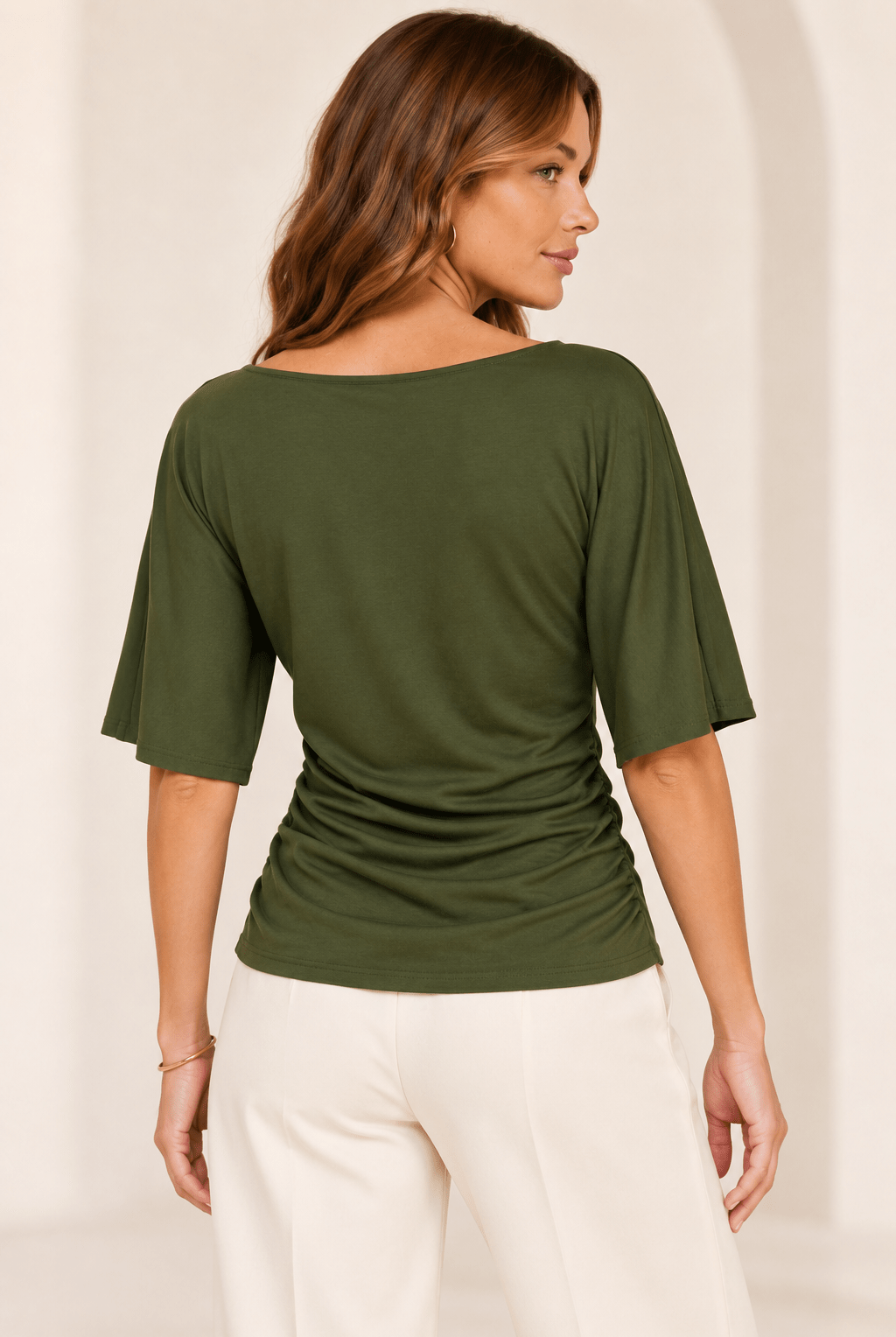 The Verona Draped Scuba Top - Fleur-De-Lis Boutique