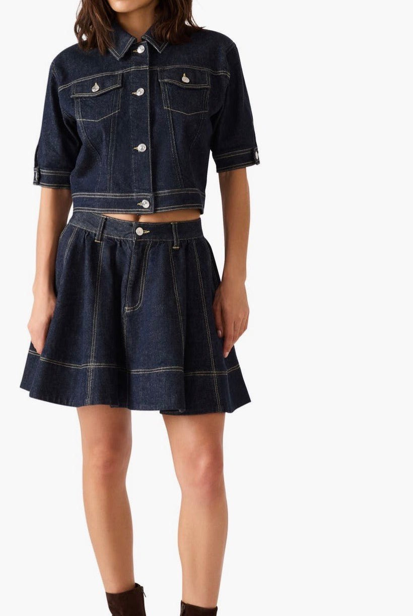 Steve Madden Denim Trucker Jacket - Fleur - De - Lis Boutique