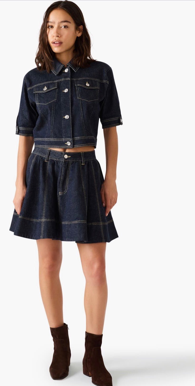 Steve Madden Denim Trucker Jacket - Fleur - De - Lis Boutique