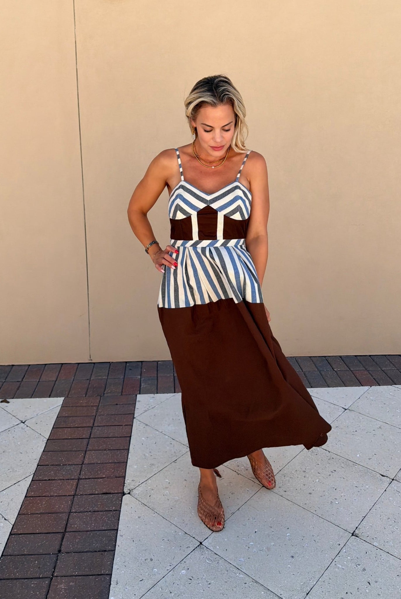 Azura Striped Bustier Maxi Dress - Fleur-De-Lis Boutique