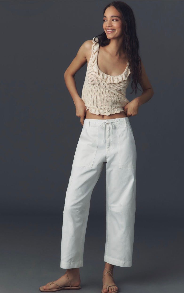 Pistola Sabrina Utility White Pants - Fleur - De - Lis Boutique
