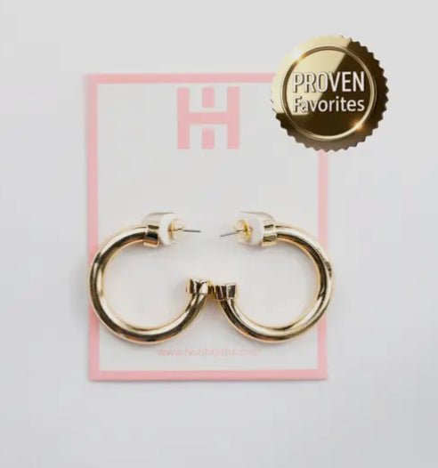 Hoo Hoops 1.5 Inch Earrings Gold - Fleur - De - Lis Boutique