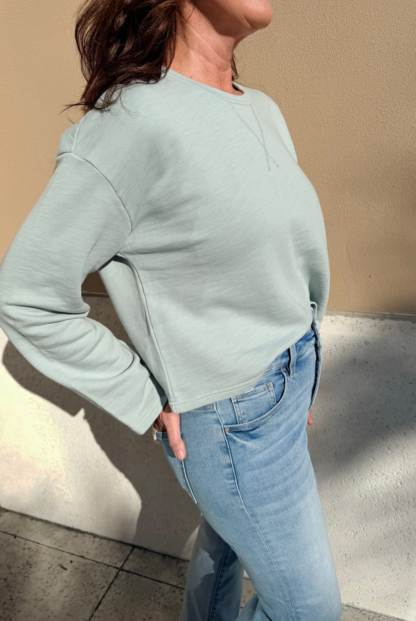 Bobi Los Angeles Crewneck Cloudstone - Fleur - De - Lis Boutique