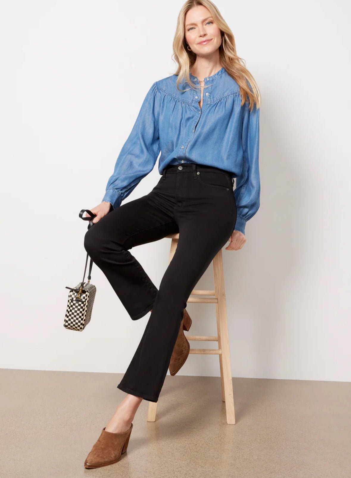 Pistola Lennon High Rise Crop Bootcut Jean Noir - Fleur - De - Lis Boutique