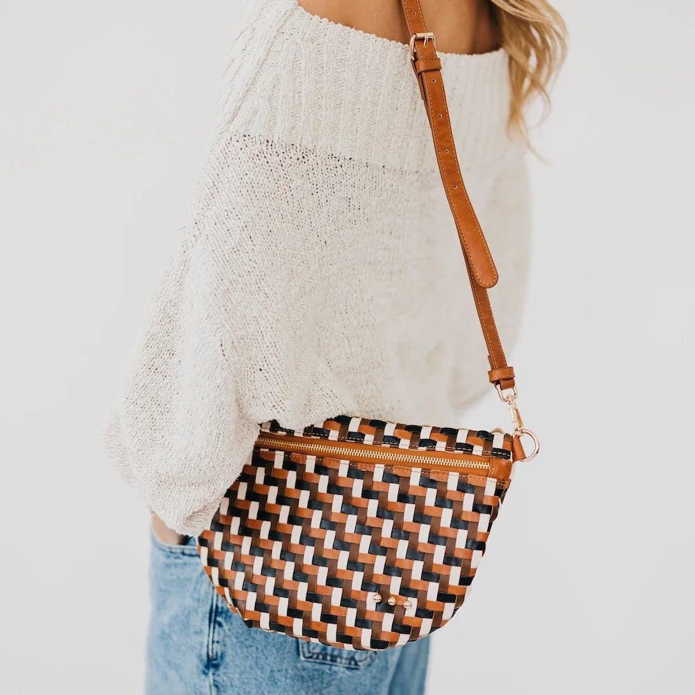 Pretty Simple Diagonal Woven Westlyn Bum Bag - Fleur-De-Lis Boutique