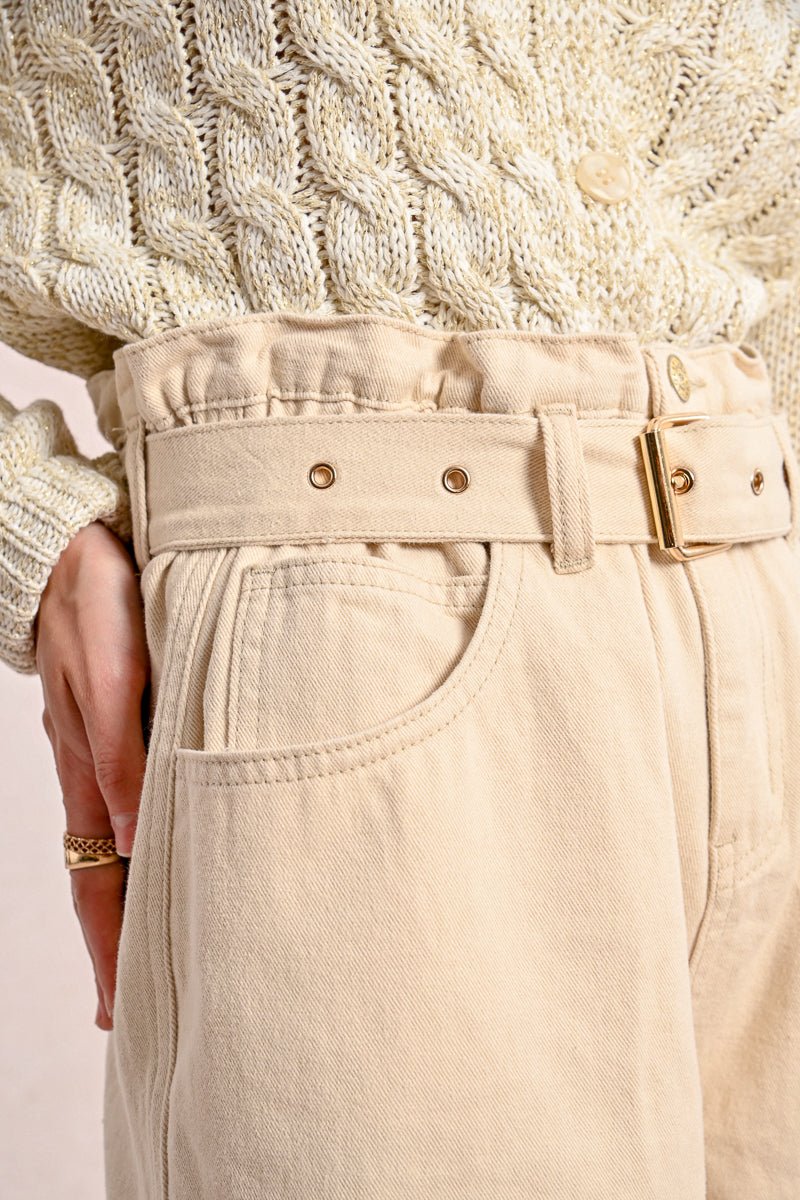 Sand Dune Belted Shorts - Fleur - De - Lis Boutique