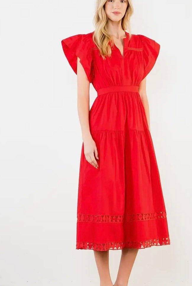 THML Midi Dress Diamond Cutout Bottom - Fleur - De - Lis Boutique