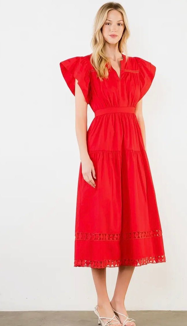 THML Midi Dress Diamond Cutout Bottom - Fleur - De - Lis Boutique