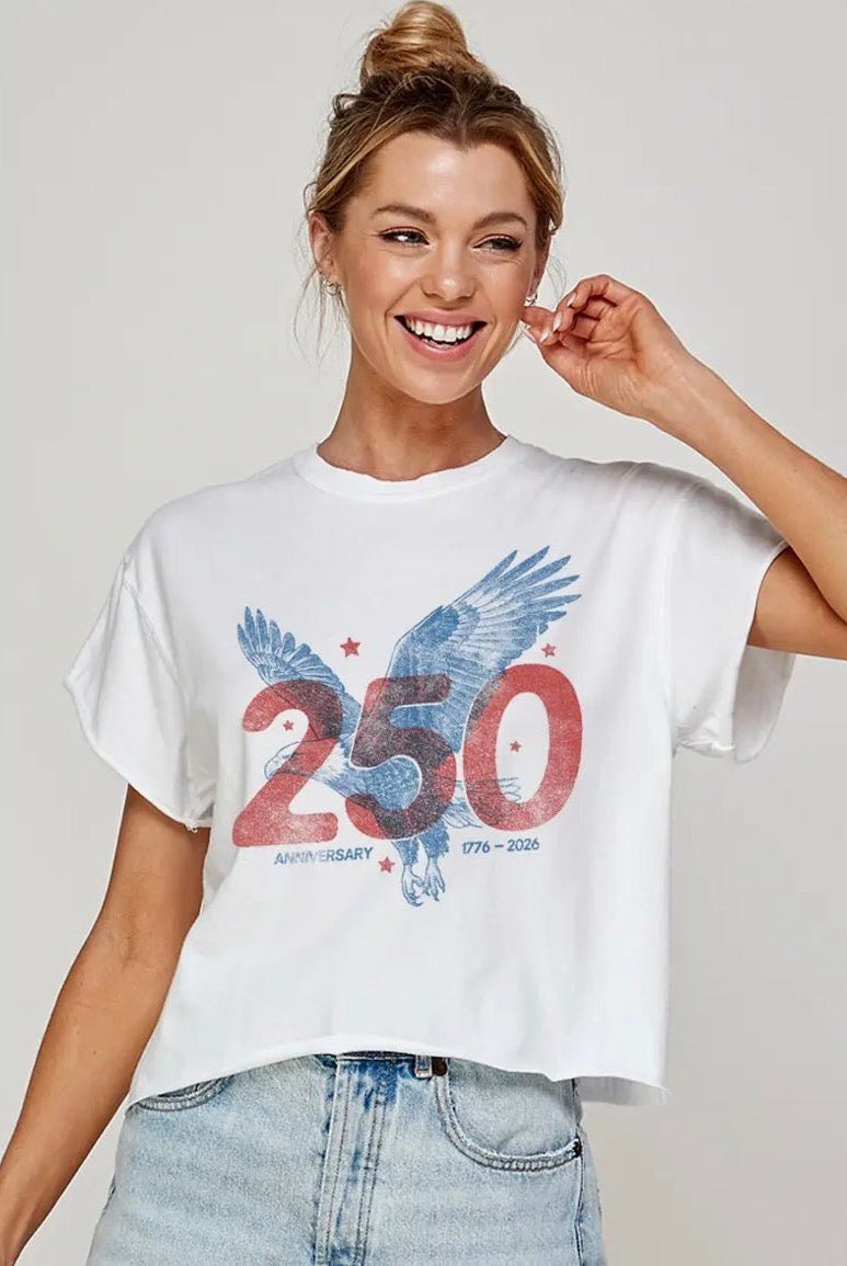 250 Anniversary Tee Graphic Crop - Fleur-De-Lis Boutique