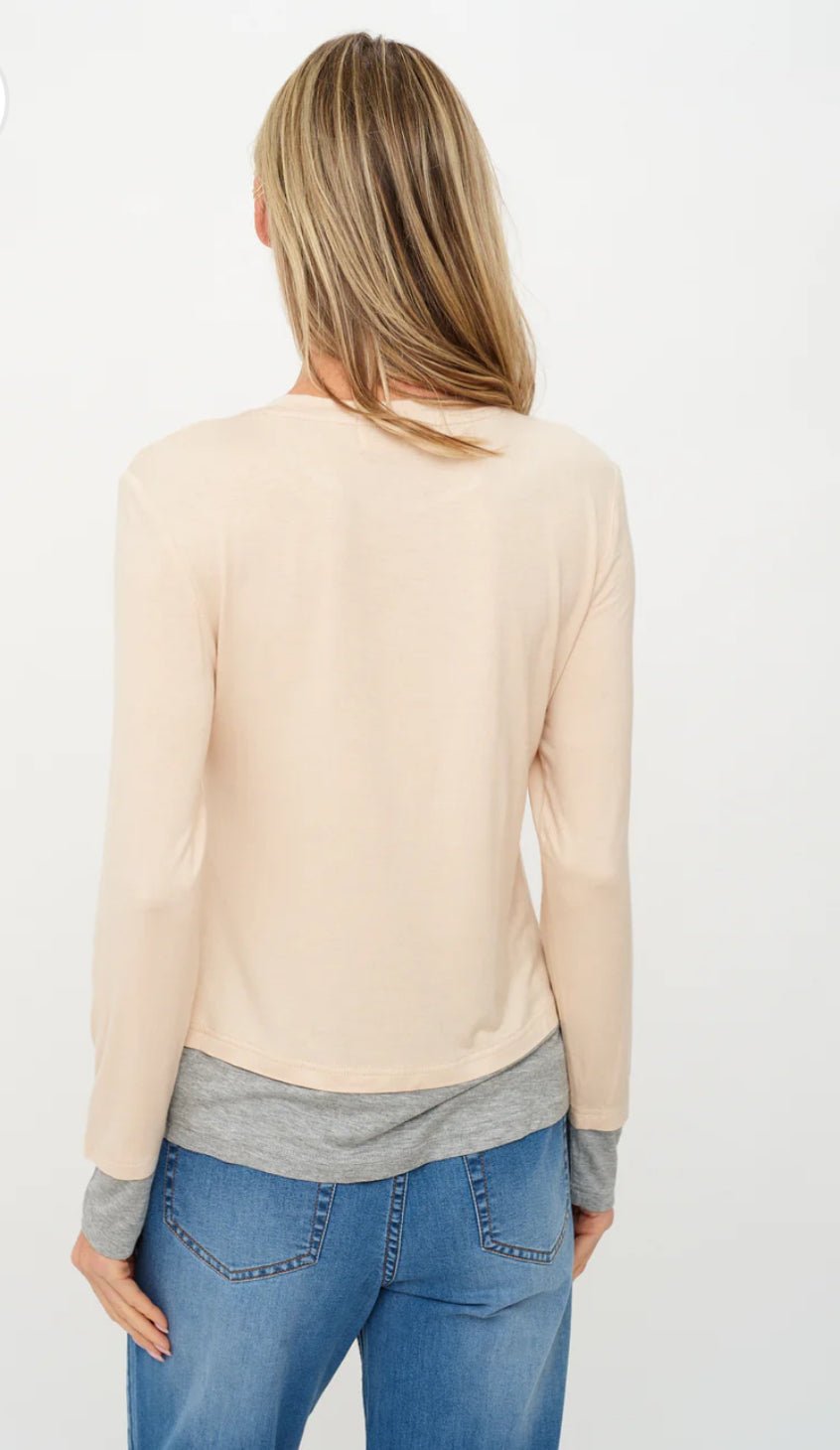 Six Fifity Clothing Izzy Layered Tee Latte - Fleur - De - Lis Boutique