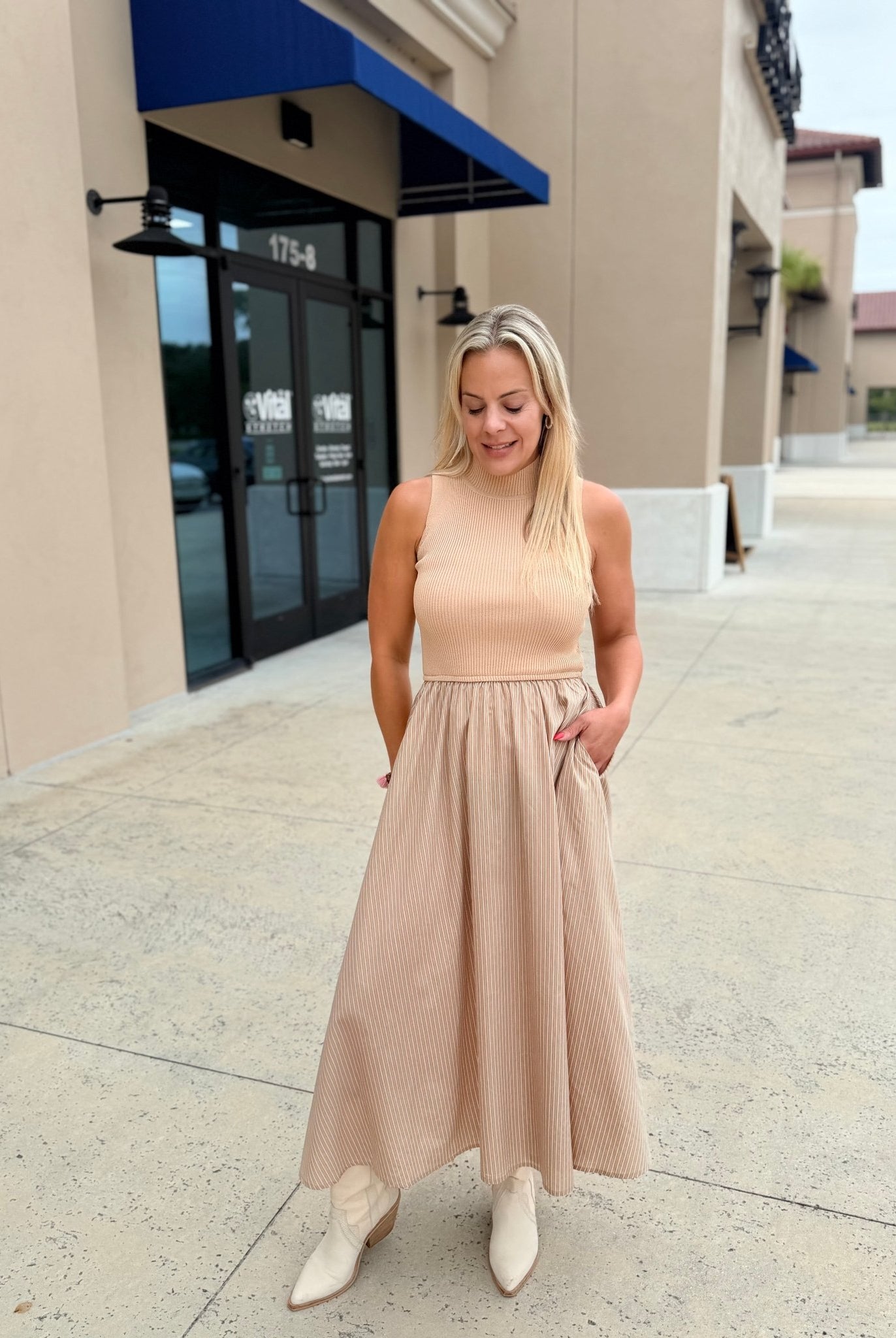 Elan Elise Stripe Midi Dress - Fleur-De-Lis Boutique