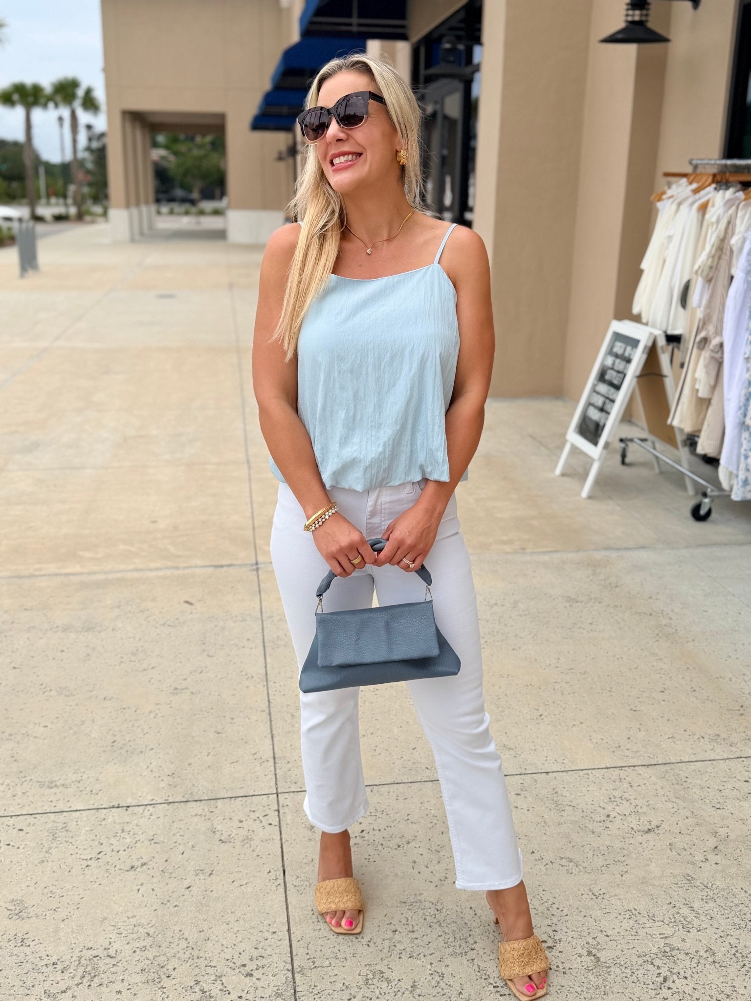 Sky is the limit Bubble Hem Tank - Fleur-De-Lis Boutique