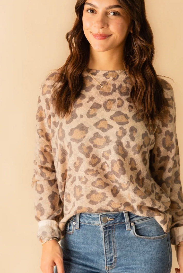 Lucy Paris Nina Pullover Leopard Sweater - Fleur-De-Lis Boutique