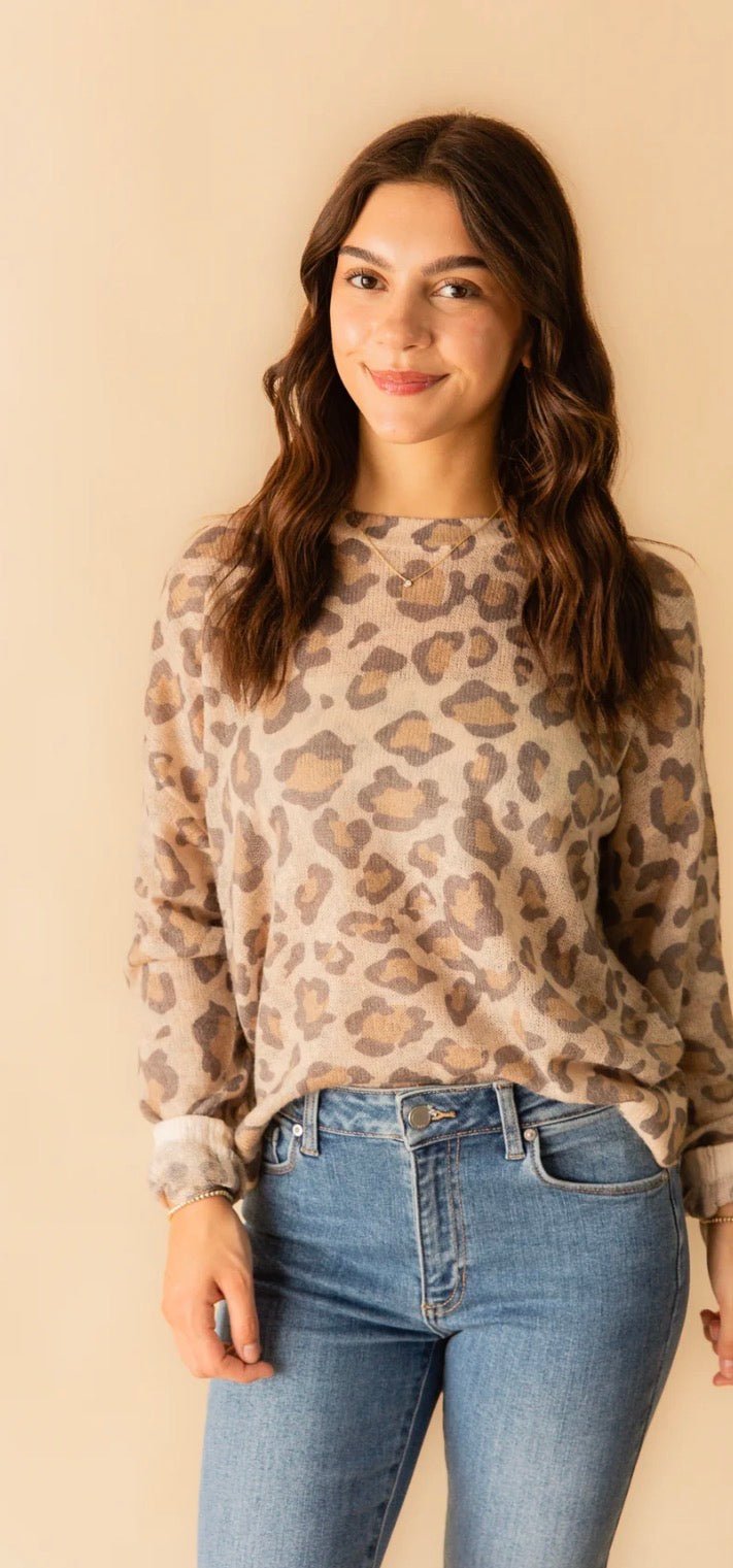 Lucy Paris Nina Pullover Leopard Sweater - Fleur-De-Lis Boutique