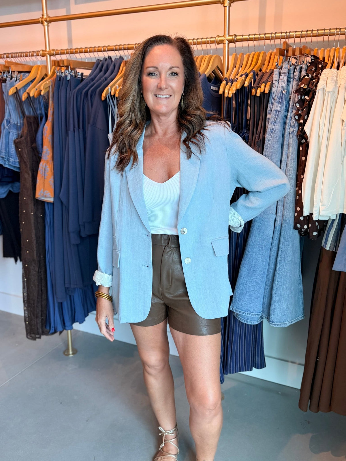 Sincerely Ours Modern Tailor Short Chocolate - Fleur-De-Lis Boutique
