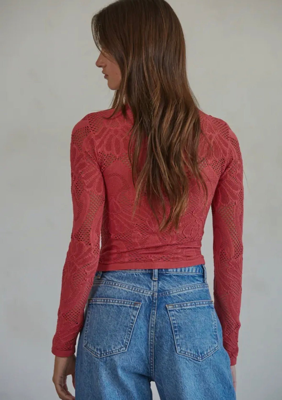 By Together Ophelia Lace Top Crimson - Fleur - De - Lis Boutique
