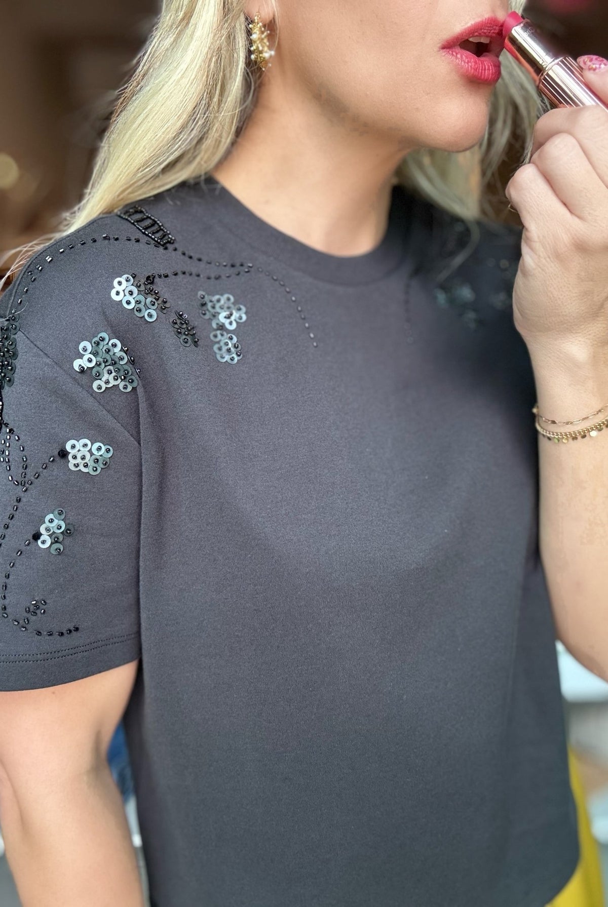 Dear John Maddox Beaded Top Black - Fleur-De-Lis Boutique