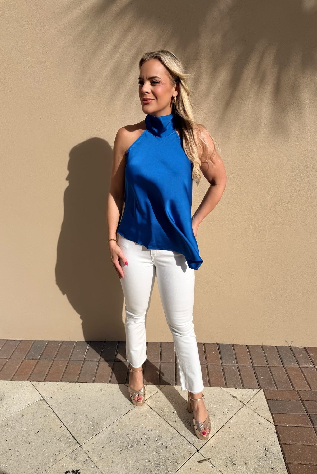 Lucy Paris Helen Halter Top Colbalt - Fleur-De-Lis Boutique