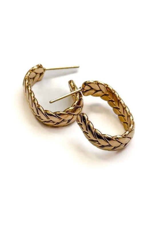 Pretty Simple Braided Oval Hoop Earrings - Fleur-De-Lis Boutique