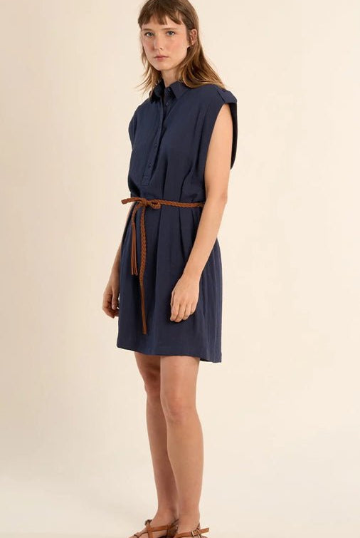Molly Bracken Navy Woven Dress - Fleur - De - Lis Boutique