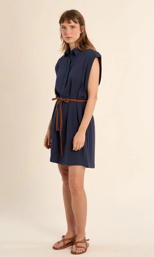 Molly Bracken Navy Woven Dress - Fleur - De - Lis Boutique
