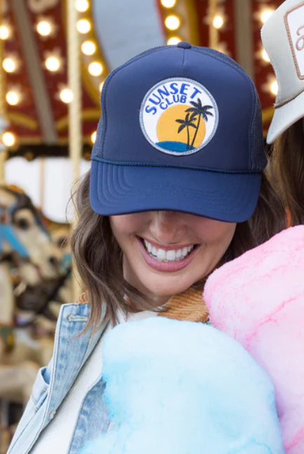 Navy Sunset Club Trucker Hat