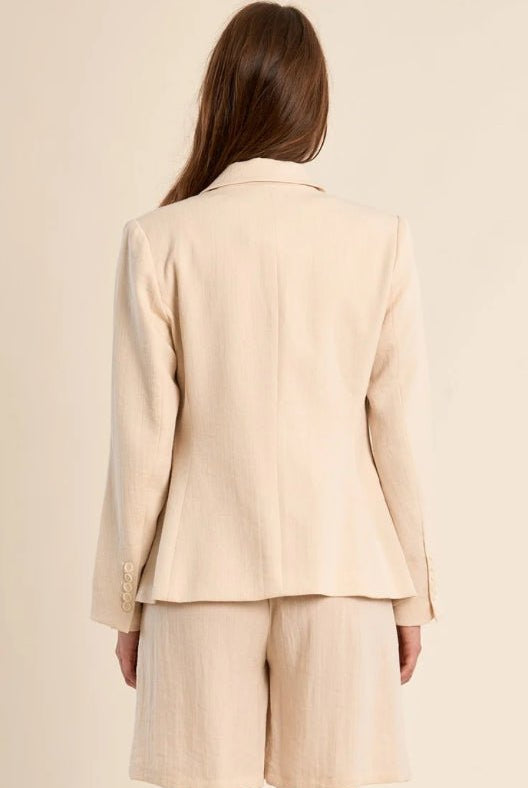 Molly Bracken Woven Blazer Off White - Fleur - De - Lis Boutique