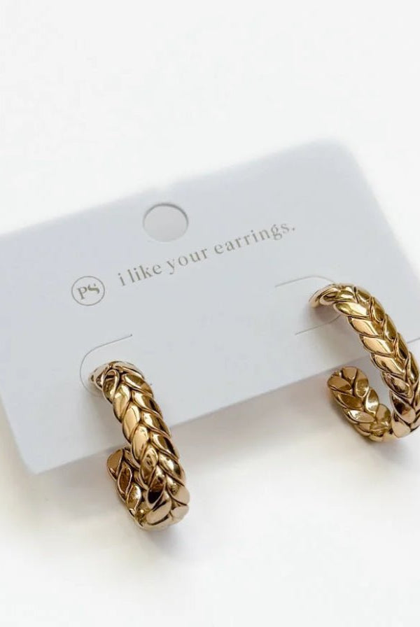 Pretty Simple Braided Oval Hoop Earrings - Fleur-De-Lis Boutique