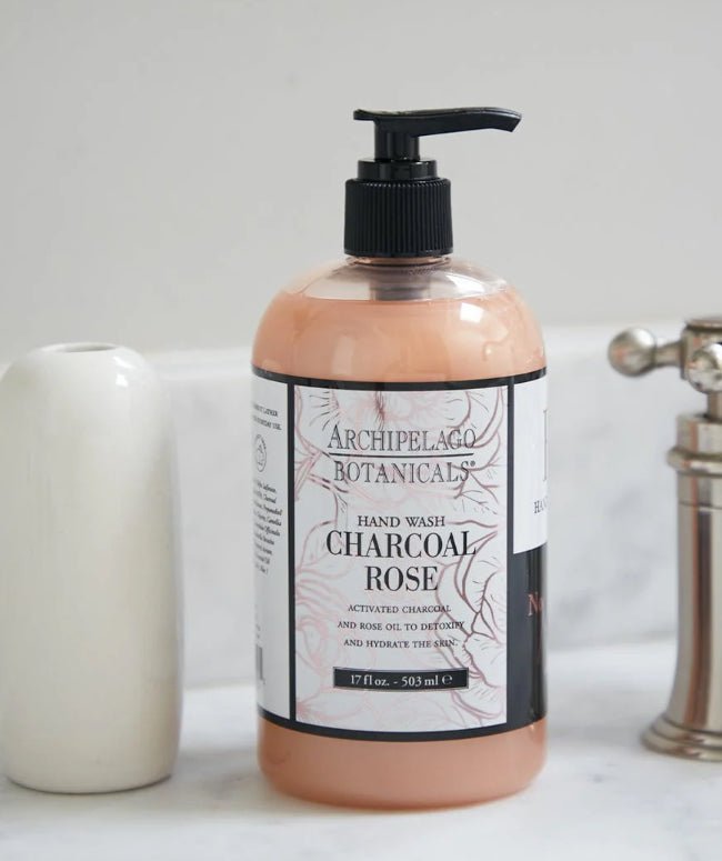 Archipelago Charcoal Rose Hand Wash 17oz - Fleur - De - Lis Boutique