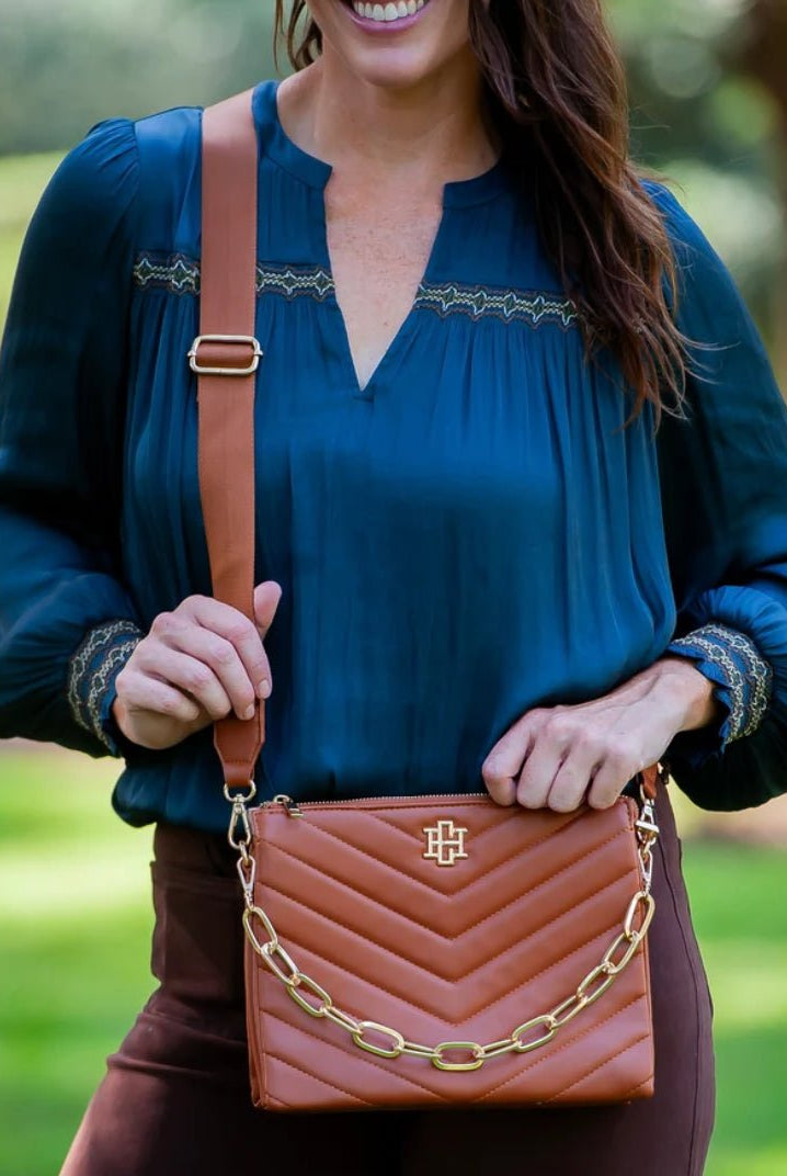 Caroline Hill Ariana Crossbody Saddle - Fleur-De-Lis Boutique