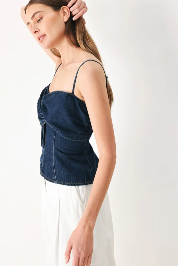 Washed Denim Top - Fleur-De-Lis Boutique
