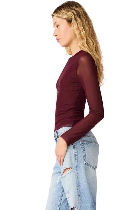 Steve Madden Sandy Knit Top Deep Fig - Fleur-De-Lis Boutique