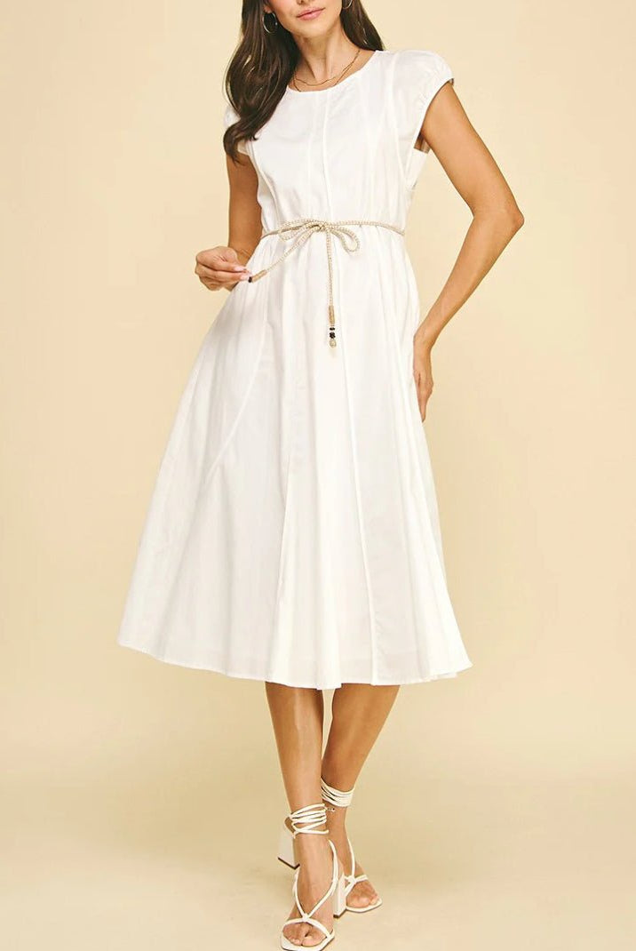 Pinch Rope Detail Dress - Fleur - De - Lis Boutique